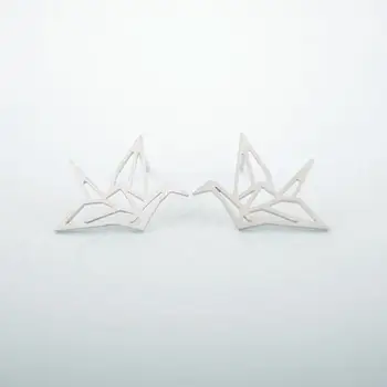 Shuangshuo Mode Øreringe Dejlige Vilde Origami Kran Stud Øreringe til Kvinder, der har Lyst Pendientes Fugle Øreringe Øreringe Bryllup