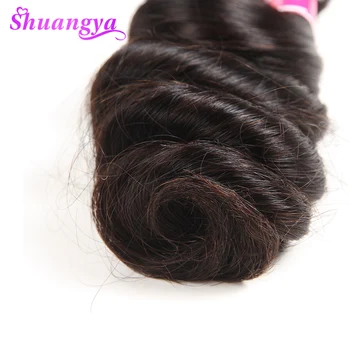 Shuangya hår Malaysiske løs bølge 1PC Non Remy hår extensions 10-28Inch Naturlige Farve menneskehår weave bundter Skibet gratis