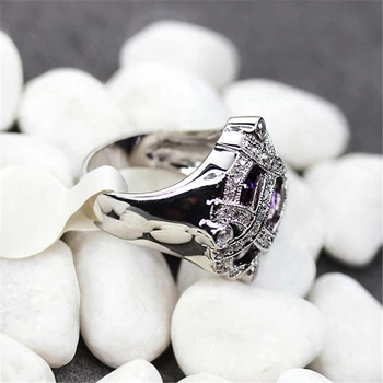SHUNXUNZE ringe smykker til mænd og Ædle kvinder Engagement Bryllup Lilla Cubic Zirconia rhodineret R513 R516 størrelse 6 7