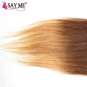 SIGE MIG Ombre Brasilianske Lige Lace Lukning T1b/4/27 Blonde Gratis Del 4x4 Ombre 3 Tre Tone Non Remy Human Hair Lukninger