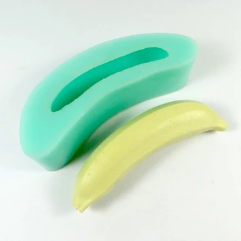 Silicone mold frugt forme banan form silikone former 3d-forme, som på kort eller lang to størrelsen håndlavet sæbe forme kage dekorationer skimmel