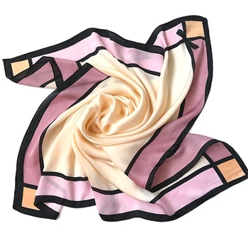 Silke tørklæde kvinder 70*70 Pladsen tørklæder Multi-funktionelle sjal Taske pynt tørklæder Forår, efterår mode hoved tørklæder