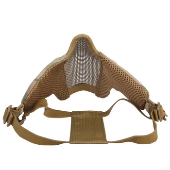 SINAIRSOFT Taktiske Airsoft Maske Hjelm Halvdelen af Nedre Ansigt Metal Stål Net Jagt Beskyttende prop til Paintball Party Mask CS