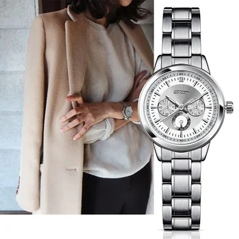 SINOBI Kvinders Armbånd Fashion Steel Armbåndsure Luksus Mærke Geneva Quartz Ur Damer Armbåndsur Relojes Mujer Saatler