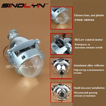 SINOLYN 3.0 inches Pro Metal-HID Bi-xenon projektorens Linse Forlygter Retrofit Kit Xenon-Forlygter H1 H4 H7 Car-styling Tilbehør