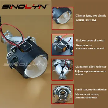 Sinolyn COB LED Angel Eyes Halo HID Bil projektorens Linse Forlygter Bi-xenon Retrofit Kit Opgradere Mini 2.5