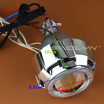 Sinolyn Motorcykel Forlygten HID Bi-xenon projektorens Linse Kit Dobbelt Angel-Halo Demon Eyes For Suzuki/Yamaha/Kawasaki/Honda
