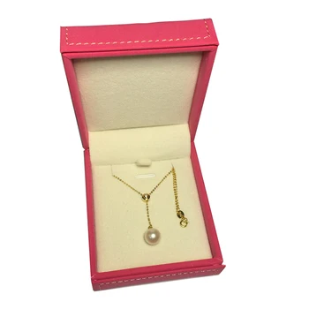 Sinya 18k Au750 guld halskæde indlæg 0.023 ct ægte Diamant med 9mm naturlige perler Y stil halskæde til kvinder, piger fine smykker