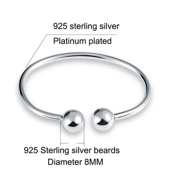 Sinya 925 sterling sølv justerbar Armbånd armbånd til kvinder, piger Mor med 8mm og 10mm sølv perler mode design