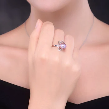 Sinya 925 sterling sølv Ring med 9-10mm naturlige ferskvands perle Fine Smykker bryllup brand Engagement ring for kvinder elsker