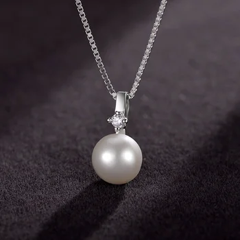 Sinya 925 Sterling Sølv smykker til kvinder med ferskvands perler øreringe halskæde & ring bedste gave for elskere Mødre