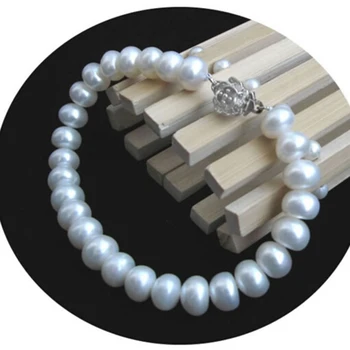 Sinya perler strand armbånd til kvinder, med høj glans naturlige ferskvands perle 9-10mm hot salg fine perle smykker