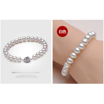 Sinya perler strand armbånd til kvinder, med høj glans naturlige ferskvands perle 9-10mm hot salg fine perle smykker
