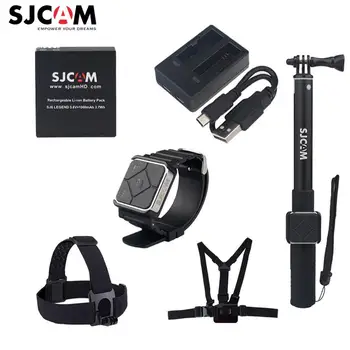 Sjcam Sj6 Legend Tilbehør Et Batteri +Dobbelt Oplader +Fjernbetjening Monopod+Remote Se+Head Strap+Brystbælte Til Sj6 Legende Kamera