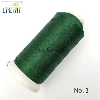 Skinnende Silke, Nylon Grønne Stread 3Strands Tråd 0,2 mm ca 1800 Meter til gør det selv Smykker-perler/forTassel Blå/Grøn-Serie No. 1-5