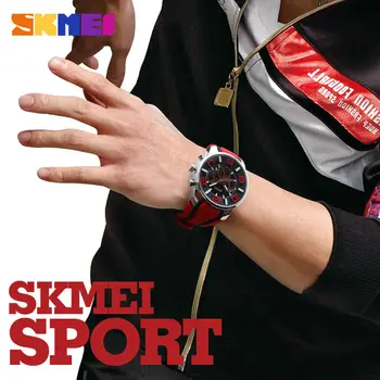 SKMEI 9128 Mænd Mekaniske Armbåndsure Fashion Sport Stop-Ur, Auto Dato 30M Vandtæt Ure Relogio Masculino Mandlige Mærke Ure