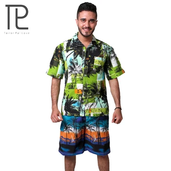 Skræddersy Pal Kærlighed 2017 Sommer Mode Stranden Mænd Shirt Kort Ærme Casual Hawaii Skjorte Til Herre