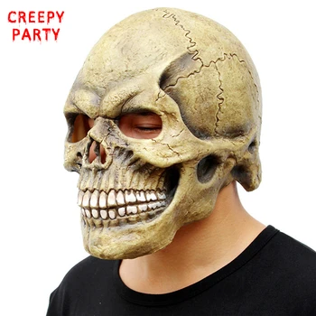 Skræmmende Kranie Maske Hovedet Fuld Halloween Masker Realistisk Latex Party Mask Horror Cosplay Legeredskaber
