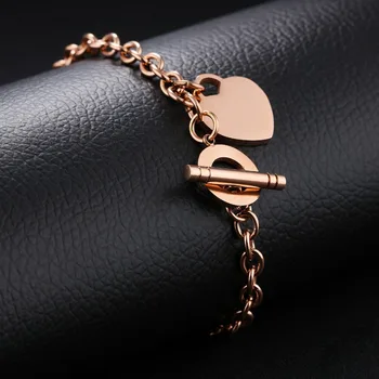 SKÆBNE, KÆRLIGHED Mærke Mode Metal Heart Charm Armbånd Armbånd til Kvinder Girl kæde i Guld farve Kvinders Smykker