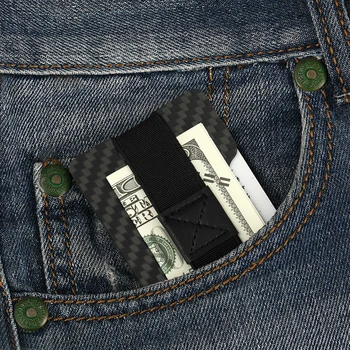 Slank Kreditkort Holder til Mand Carbon Fiber Pung Mini Penge Klemme RFID Anti-Tyv Kort Ærme ID Holder