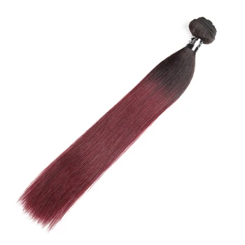 Slanke Ombre Brazilian Hår Lige 1B/30 1B/27 1B/99J menneskehår Weave Bundter Behandle To Tone Remy Hair 1 Stykke Weft Extensions