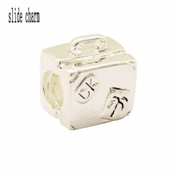 Slide-charm Gratis fragt Sølv rejse glove box Charm Perler passer til Pandora armbånd