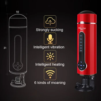 Slikke, Sutte Automatisk Oral Sex Maskine Elektrisk Mandlige Masturbator Cup 6 Hastigheder Vibrerende Intelligent Heat Realistisk Sex Legetøj Til Mænd