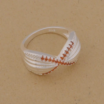 Sløjfeknude mode red zircon Engros 925 smykker sølv forgyldt ring ,mode smykker Ring for Kvinder, /VGXGQCRO CTEHPANV