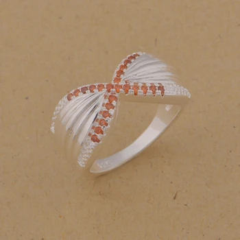 Sløjfeknude mode red zircon Engros 925 smykker sølv forgyldt ring ,mode smykker Ring for Kvinder, /VGXGQCRO CTEHPANV