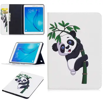 SM-T550 Mode Panda Mønster taske Til Samsung Galaxy Tab med EN 9,7 SM-T555 T550 P555 Dække Smart Sag Funda Tablet PU Står Shell