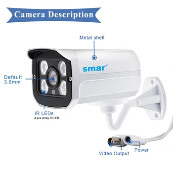 Smar Super CCTV HD 2560*1440 4MP AHD Kamera Udendørs Vandtæt Sikkerhed-Videoovervågning Kamera, 4 IR-Array Infrarøde Metal Sag