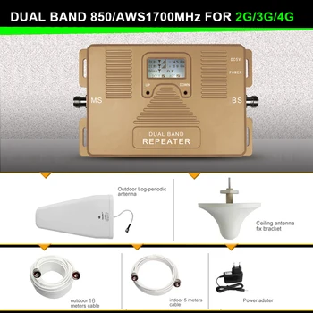 Smart DUAL-BAND 2G/3G +4G mobiltelefon signal Booster 850/AWS1700/2100mhz mobiltelefon signal forstærker trådløse signal forstærker kit