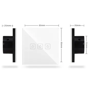 Smart Home EU 433mhz RF Touch Light Switch,3 Bande Touch-Panel Wall Light Lamper Trådløs Fjernbetjening Switch Via Broadlink Rm2 RM Pro