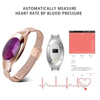 Smart Ur til Kvinder beslag Smarte Ure Med blodtrykket pulsmåler, Skridttæller, Fitness Tracker For Android, IOS