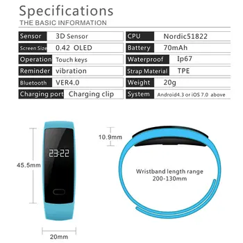 Smarte ure BOAMIGO mærke armbånd armbånd bluetooth-puls-besked, påmindelse Sove Overvågning til IOS Android-telefon