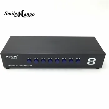SmileMango 8 Ports 3 RCA Composite Video, Lyd AV Skifte Switcher Selector Boks 8 I 1 Ud af, 8x1 for HDTV LCD-Projektor, DVD