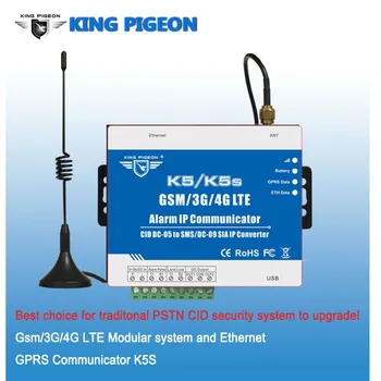 SMS/GPRS/Ethernet converter for PSTN Ademco Kontakt-ID kontrolpanel til at SMS alert & SIA-IP-over-Ethernet/GPRS-netværk, K5S