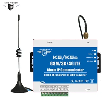SMS/GPRS/Ethernet converter for PSTN Ademco Kontakt-ID kontrolpanel til at SMS alert & SIA-IP-over-Ethernet/GPRS-netværk, K5S