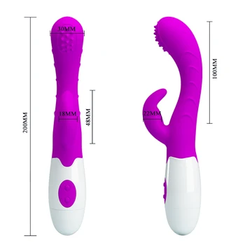 Smuk kærlighed 7 funktion silikone dobbelt Kraftig dildo kanin G spot vibrator falske penis, klitoris massager sex legetøj til kvinder