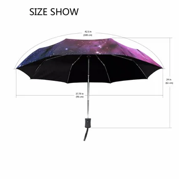 Smuk stjernehimmel Trykt Kvinder Paraply Mænd Tre Folde Mode Parasoller Anti-UV-Helt Automatisk Paraply Mandlige Paraguas
