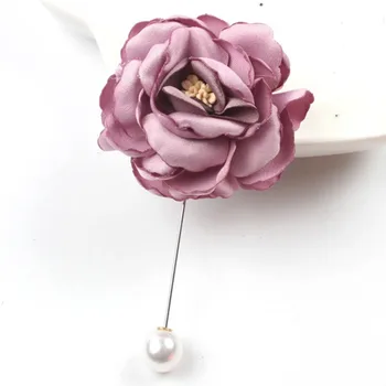 Smukke Blomster Brocher Corsage Til Kvinder, Piger Simuleret Pearl Legeret Metal Broche Tørklæde Klip Smykker Gaver Engros WYAZSY