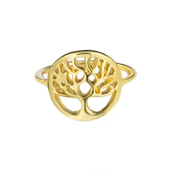 Smukt Livets Træ Ring Guld Farve Hule Mode Unikt Design, Klassiske Smykker Heldig Visdom Træ Ringe Til Kvinder, Mænd