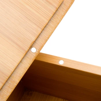 Små Bambus opbevaringsboks med låg Moderne Stil Naturlige Træ Skrivebord Arrangør Tabel opbevaringsboks for Diverse/Slik/Nødder