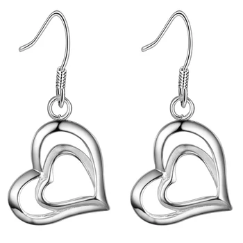 Små kærlighed hjerte i stor kærlighed hjertet af høj kvalitet Sølv Øreringe til kvinder Engros sølv øreringe /NJHBDOFO IHICBFBC