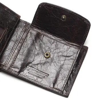 Små Vintage Wallet-Mærke Af Høj Kvalitet Vintage Designer Ægte Crazy Horse Koskind Læder Mænd Kort Coin Purse Wallet