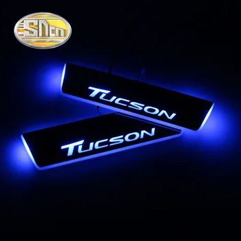 SNCN Vandtæt Akryl Bevægelige LED Velkommen Pedal Scuff Plate Pedal Dør Karmen Pathway Lys For Hyundai Tucson 2016