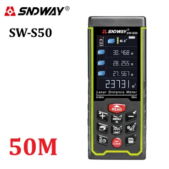 SNDWAY Farve display 50m 164ft Digital genopladelige Laser Afstandsmåler laser distance meter opmåle værktøjer gratis fragt