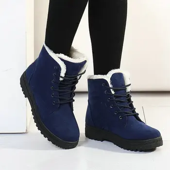 Sne støvler vinter ankle boots kvinder sko plus size sko 2016 mode hæle vinter støvler mode sko