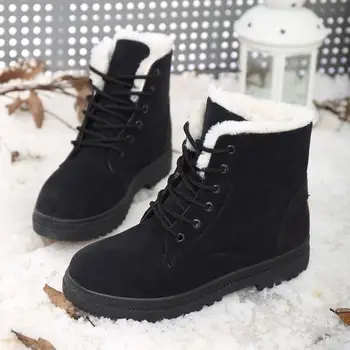 Sne støvler vinter ankle boots kvinder sko plus size sko 2016 mode hæle vinter støvler mode sko