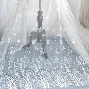 Snefnug, broderier og Kniplinger stof Bryllup slør Fashion Net garn, stof Kjole dekorative tilbehør RS810
